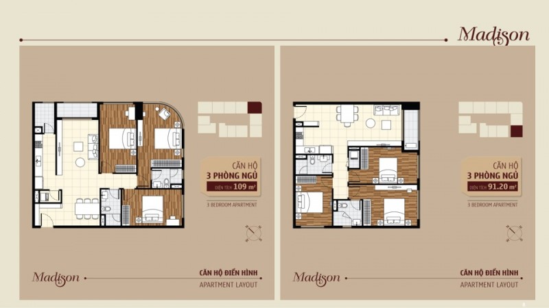 Bảng giá cho thuê căn hộ chung cư Madison