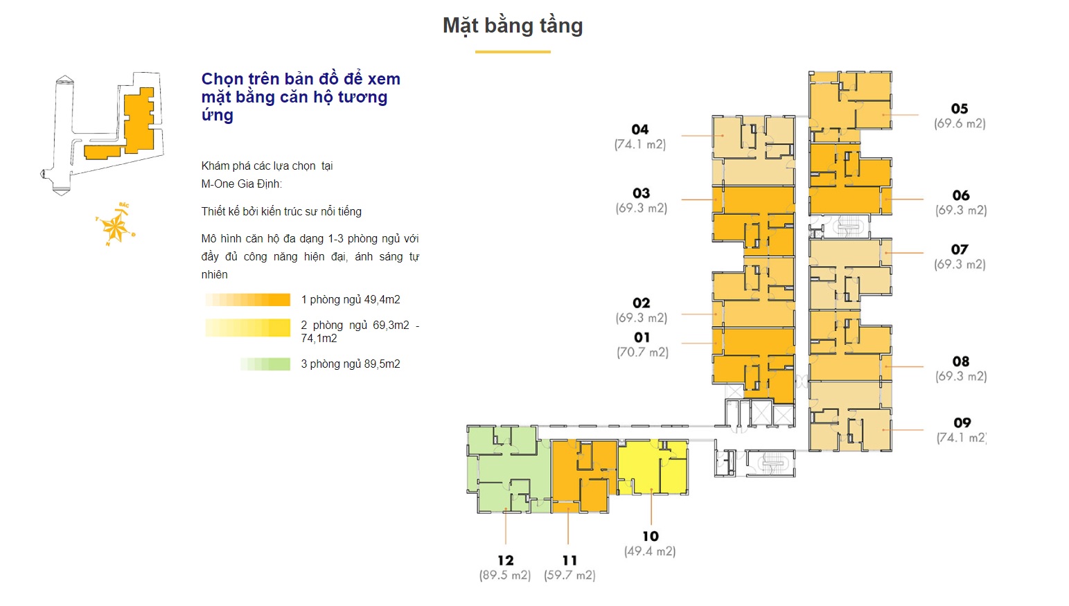 Bảng giá cho thuê căn hộ chung cư M-One Gia Định