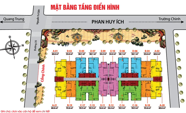 Bảng giá cho thuê căn hộ chung cư 8x Thái An