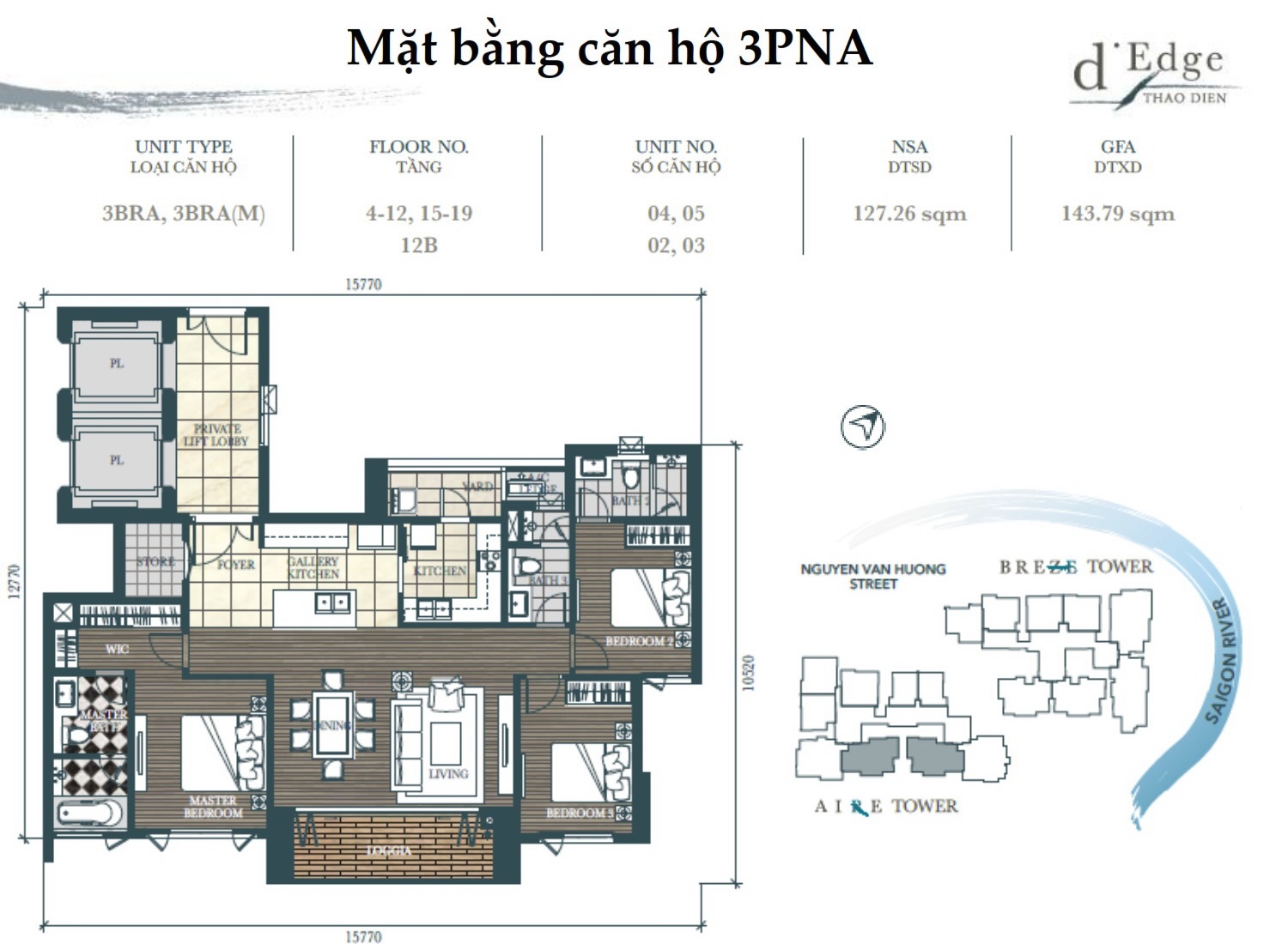 Mặt bằng căn hộ D’Edge Thảo Điền