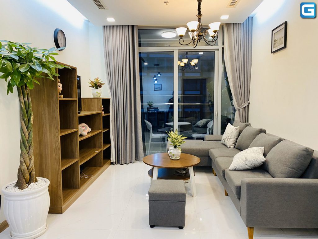 Cho thuê căn hộ Vinhomes Central Park 2PN, tháp Park 2, đầy đủ nội thất, view nội khu