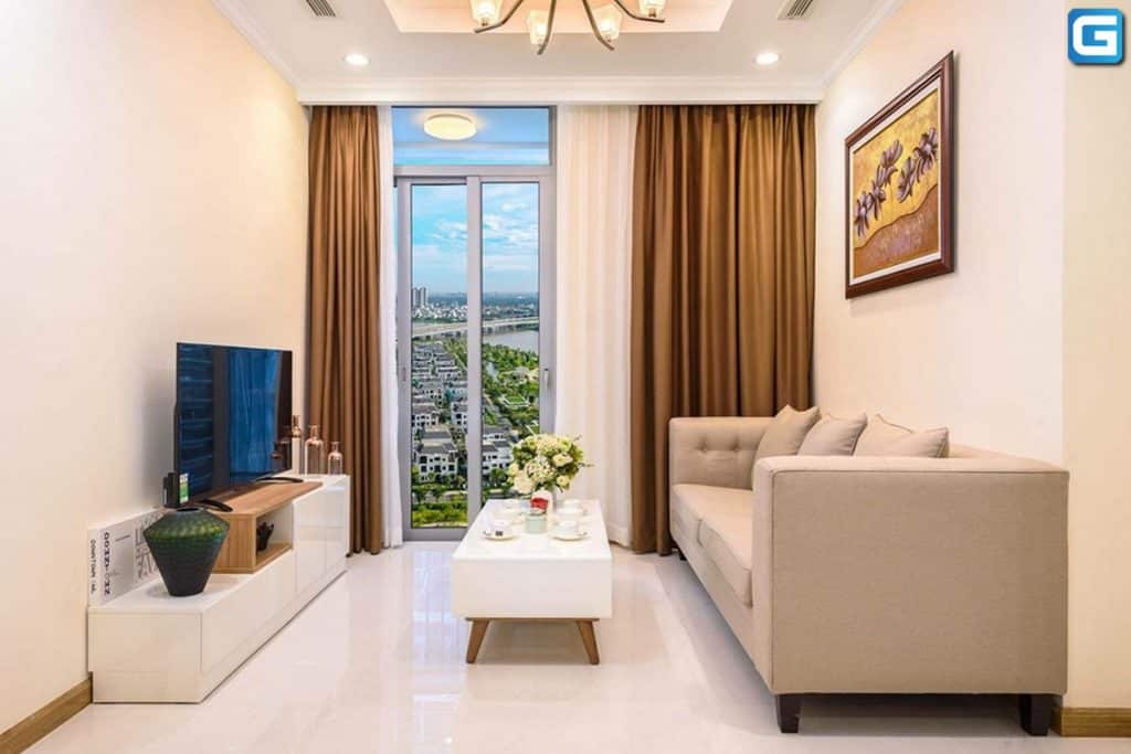 Cho thuê officetel Vinhomes Central Park 1PN, tháp Landmark 5, đầy đủ nội thất, view nội khu