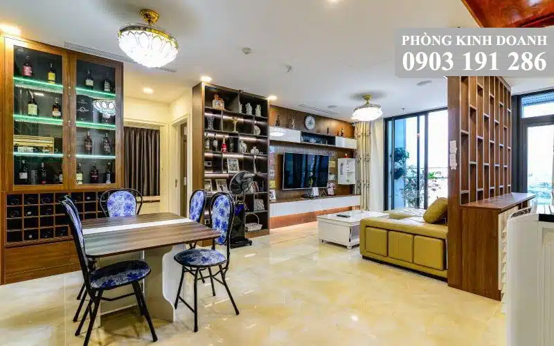 Vinhomes Golden River cho thuê tầng 18 Aqua 2 nội thất đẹp 3 phòng ngủ view L81