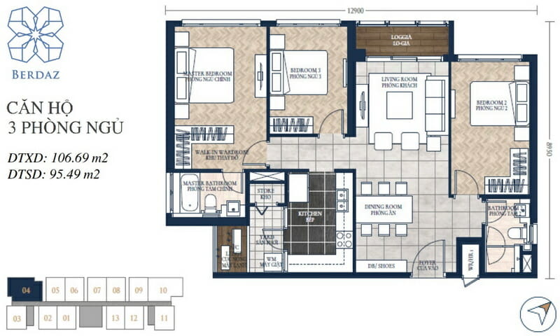 Cho thuê Feliz En Vista tầng 4 block B nội thất cơ bản 3 phòng ngủ view L81
