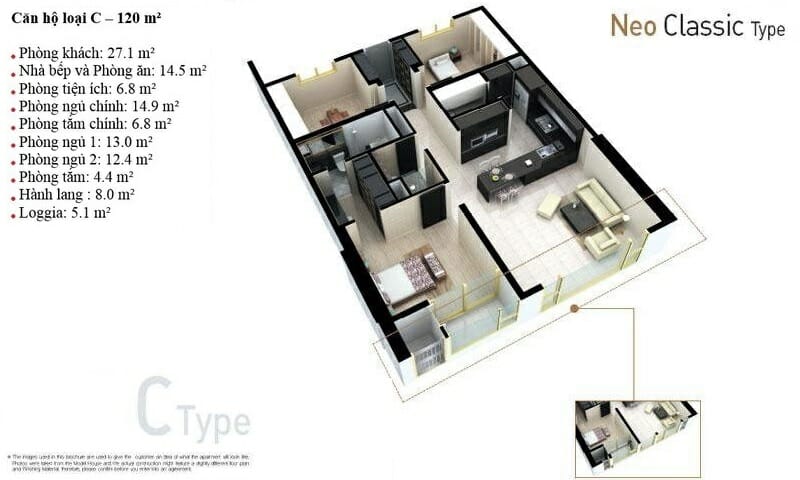 Cho thuê căn Cantavil Hoàn Cầu view L81 3 phòng ngủ tầng 5 đủ nội thất