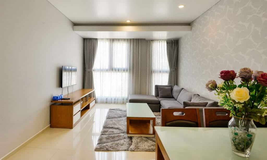 Căn hộ cho thuê Pearl Plaza 2 phòng ngủ view sông tầng 12 full nội thất