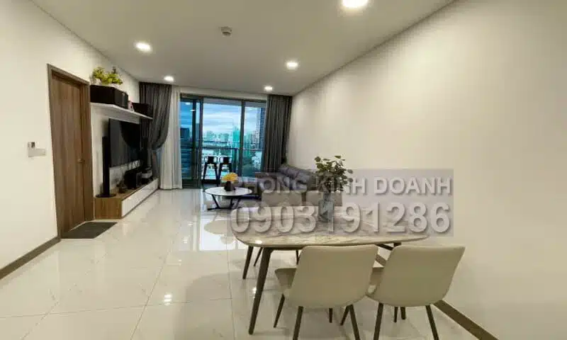 Cho thuê căn hộ Sunwah Pearl tầng 9 có nội thất 2 phòng ngủ view quận 1