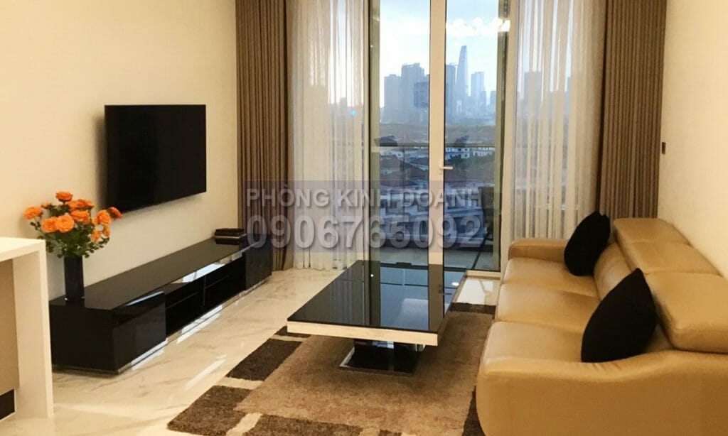 Cho thuê Sala Sarica lầu 8 toà B nội thất đầy đủ 2 phòng ngủ view quận 1