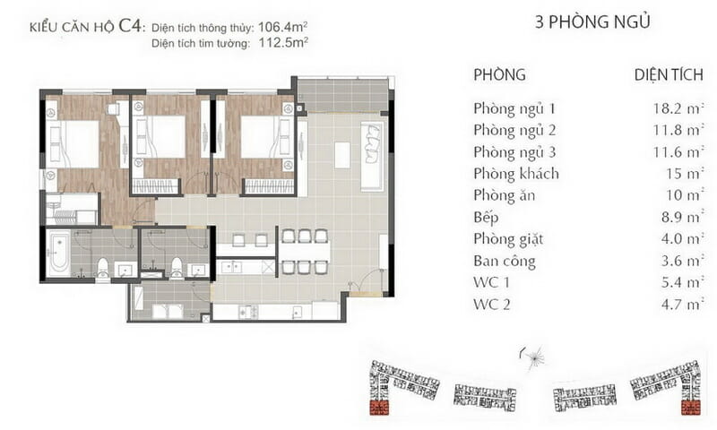 Cho thuê Sala Sarimi 3 phòng ngủ view L81 tầng 10 block A2 nội thất full
