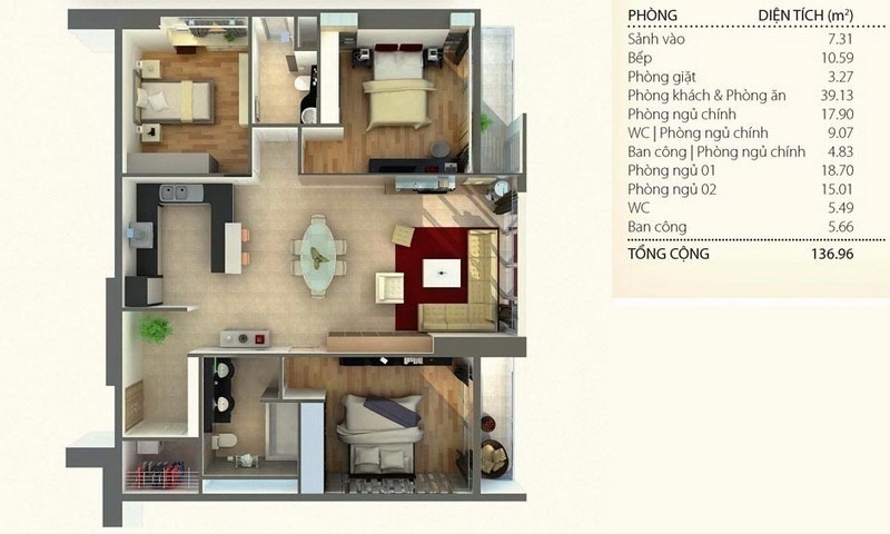Cho thuê căn hộ Thảo Điền Pearl 3 phòng ngủ lầu 26 đủ nội thất view sông