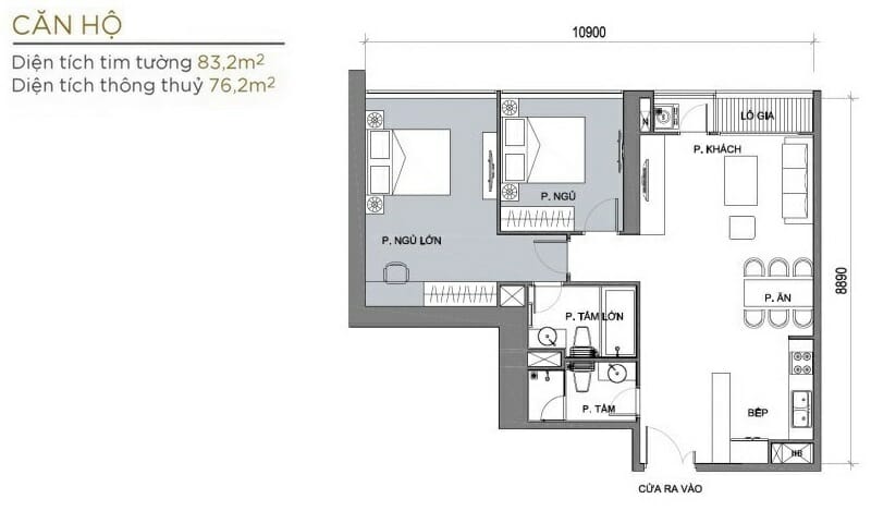 Căn Vinhomes Golden River cho thuê tầng 40 A1 2 phòng ngủ trống view L81