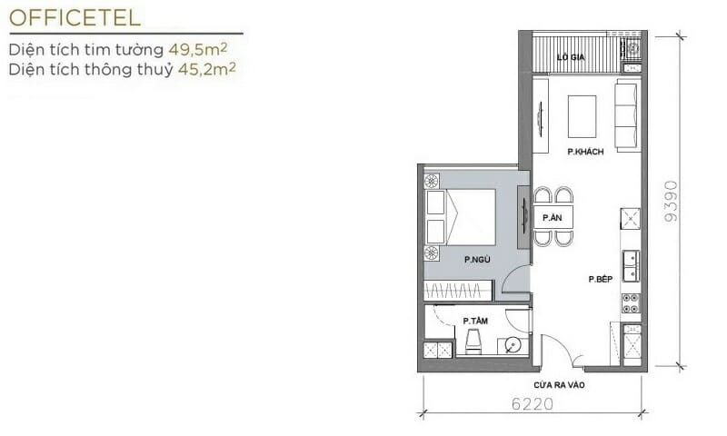 Vinhomes Golden River Ba Son cho thuê lầu 27 A3 đầy đủ nội thất 1 phòng