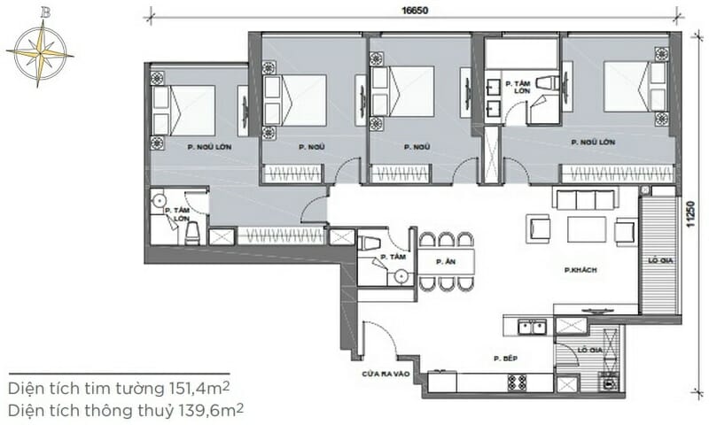 Vinhomes cho thuê căn hộ tầng 39 P4 nội thất cao cấp 4 phòng ngủ view sông