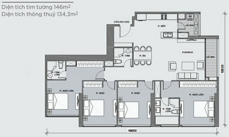 Vinhomes cho thuê căn hộ tầng 18 block P4 nhà trống 4 phòng ngủ view sông