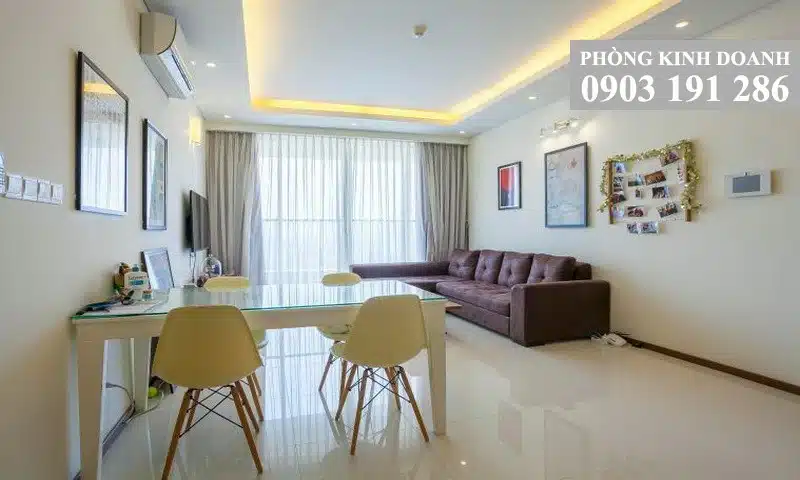 Thảo Điền Pearl cho thuê căn hộ 2 phòng ngủ tầng 30 đủ nội thất view mát