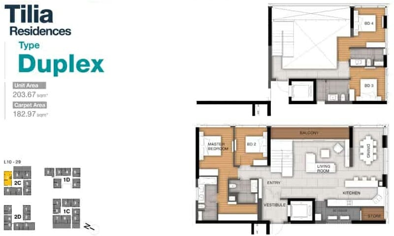 Căn hộ duplex Empire City cho thuê tầng 14 nhà trống 4 phòng ngủ view sông