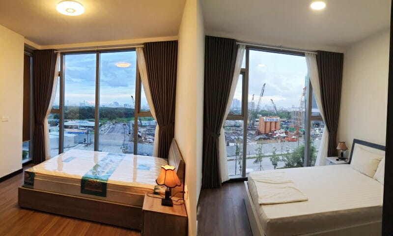 Căn hộ cho thuê Empire City 2 phòng ngủ view sông tầng 5 Tilia đầy đủ nội thất
