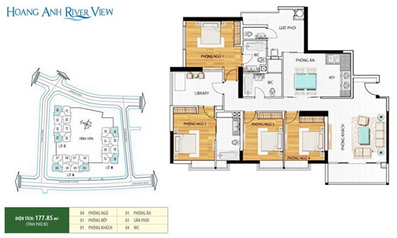 Hoàng Anh River View cho thuê 4 phòng ngủ có nội thất giá tốt view L81