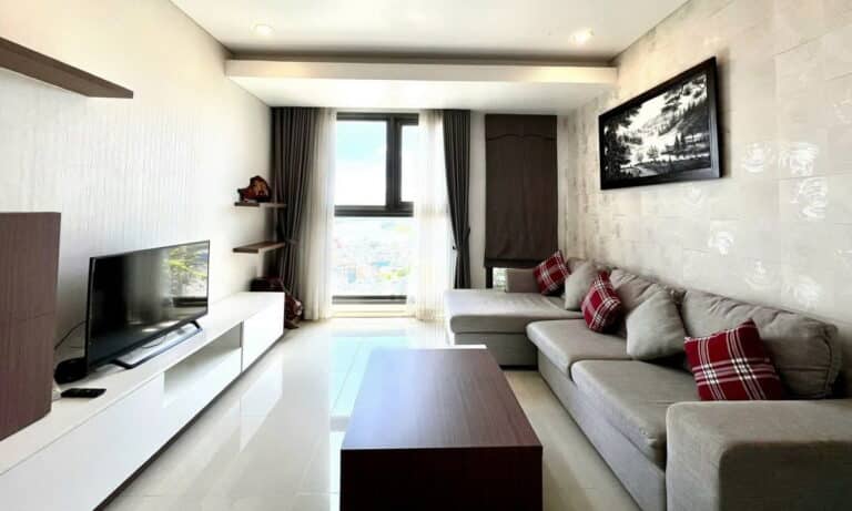 Cho thuê Pearl Plaza Bình Thạnh 2 phòng ngủ view sông tầng cao đủ nội thất
