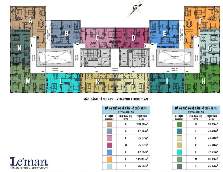 Mặt bằng căn hộ Leman Luxury