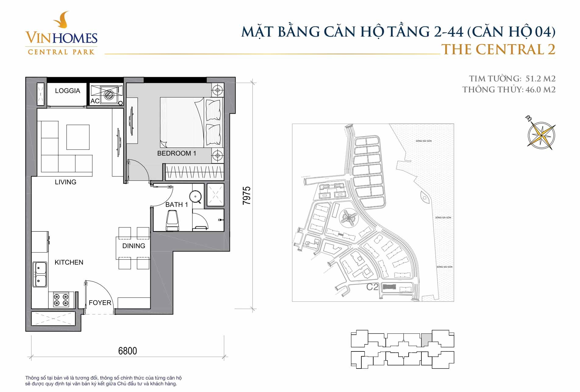 Mặt bằng Central 2 Vinhomes Central Park