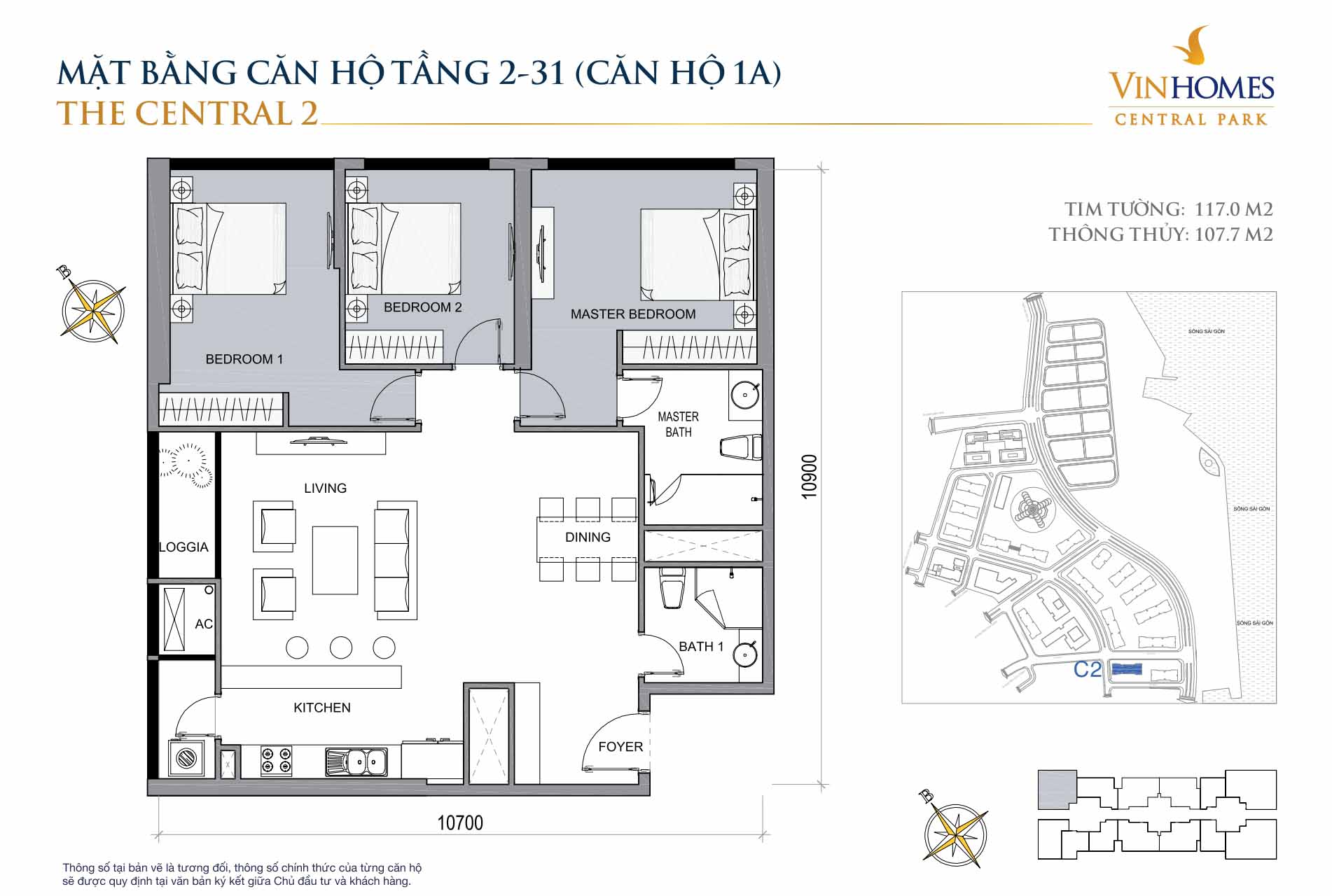 Mặt bằng Central 2 Vinhomes Central Park