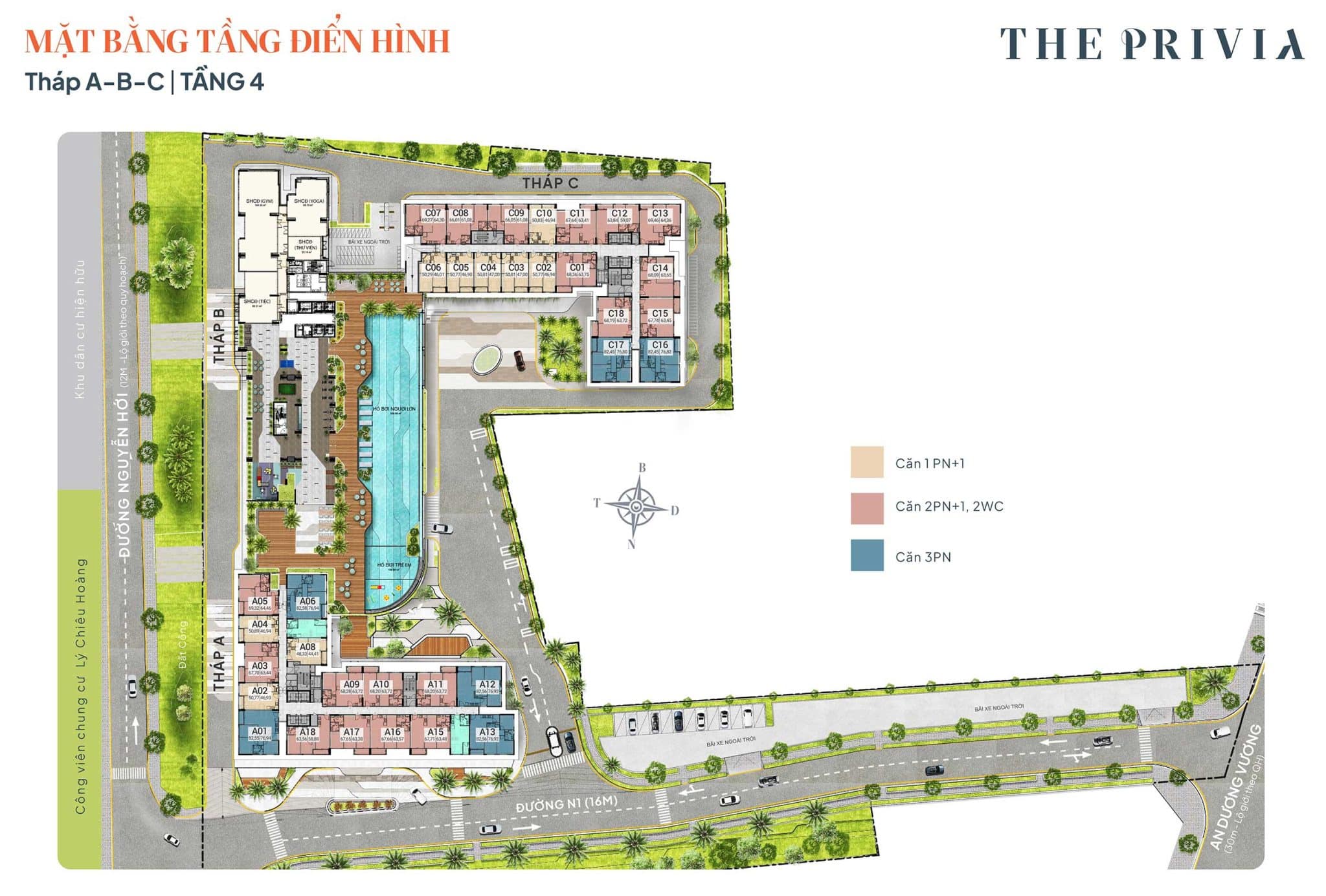 Mặt bằng The Privia Khang Điền