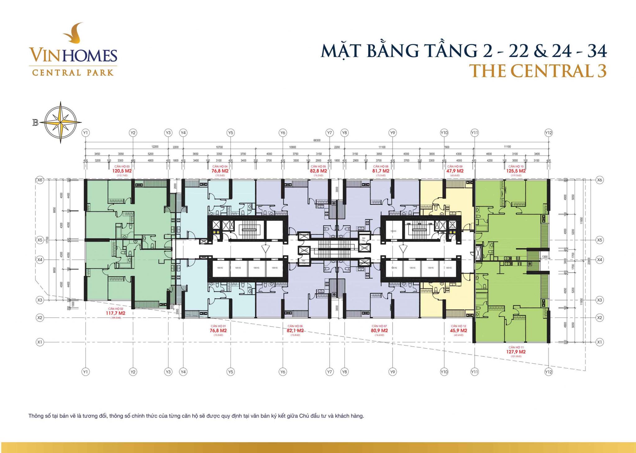 Mặt bằng Central 3 Vinhomes Central Park