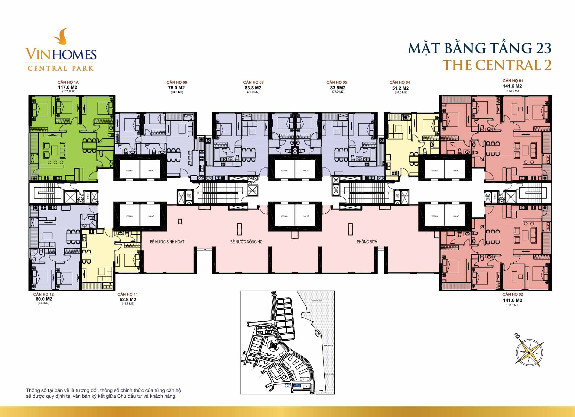 Mặt bằng Central 2 Vinhomes Central Park