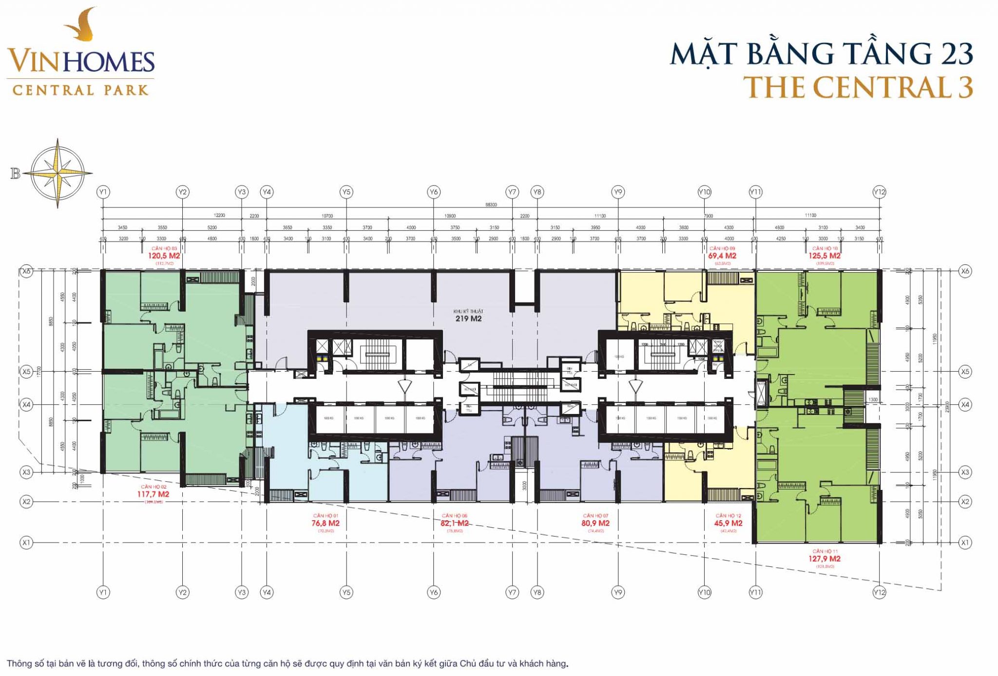 Mặt bằng Central 3 Vinhomes Central Park