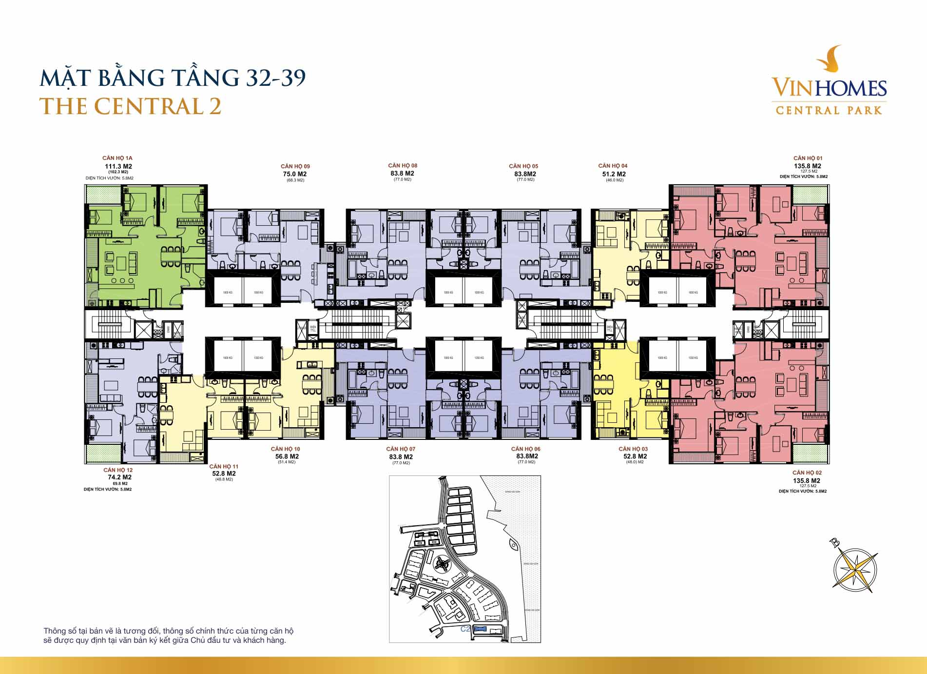 Mặt bằng Central 2 Vinhomes Central Park