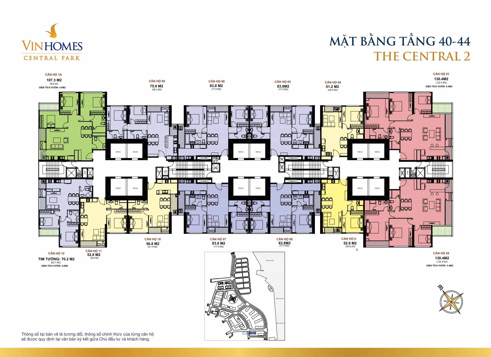 Mặt bằng Central 2 Vinhomes Central Park