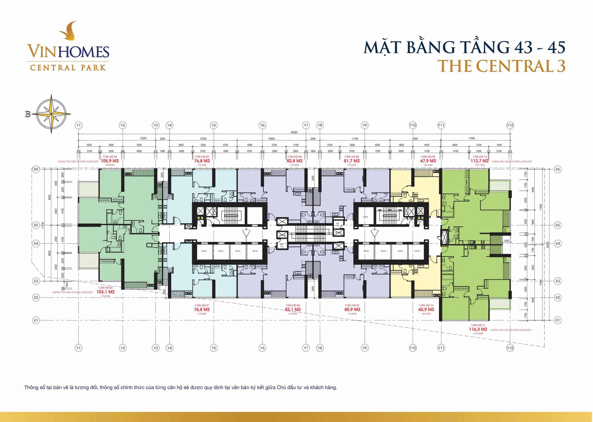 Mặt bằng Central 3 Vinhomes Central Park