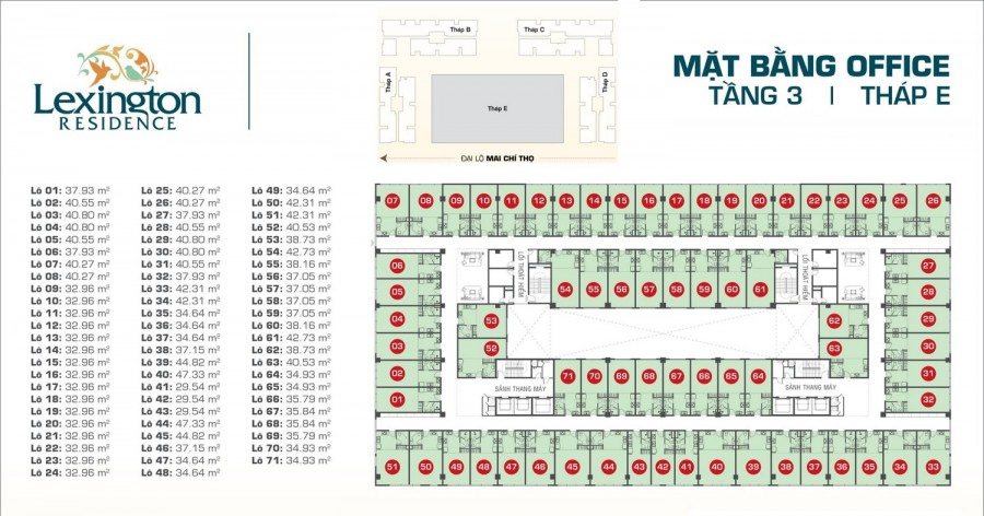 Mặt bằng căn hộ Lexington Residence An Phú