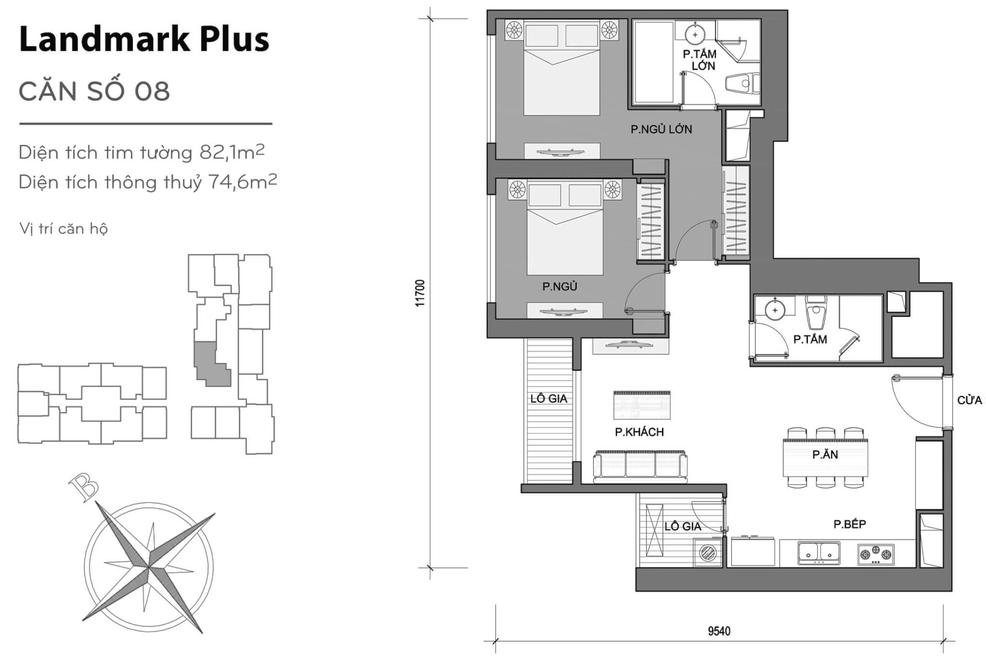 Mặt bằng Landmark Plus Vinhomes Central Park