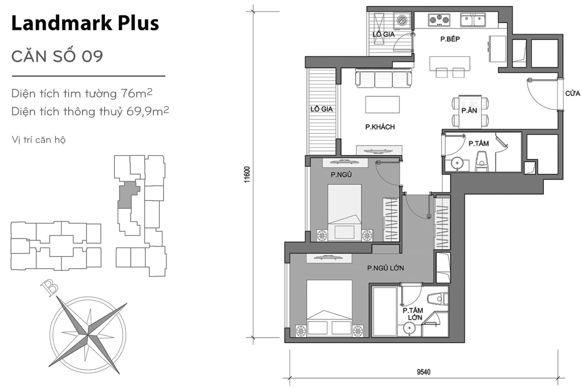 Mặt bằng Landmark Plus Vinhomes Central Park