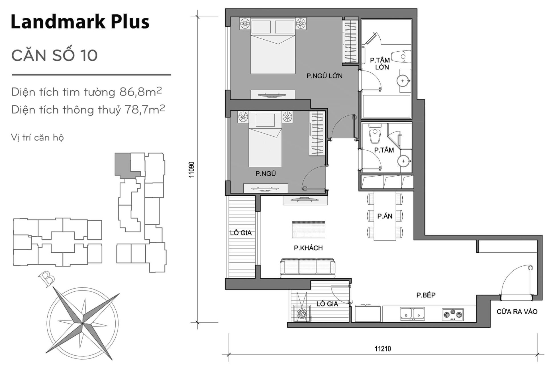 Mặt bằng Landmark Plus Vinhomes Central Park