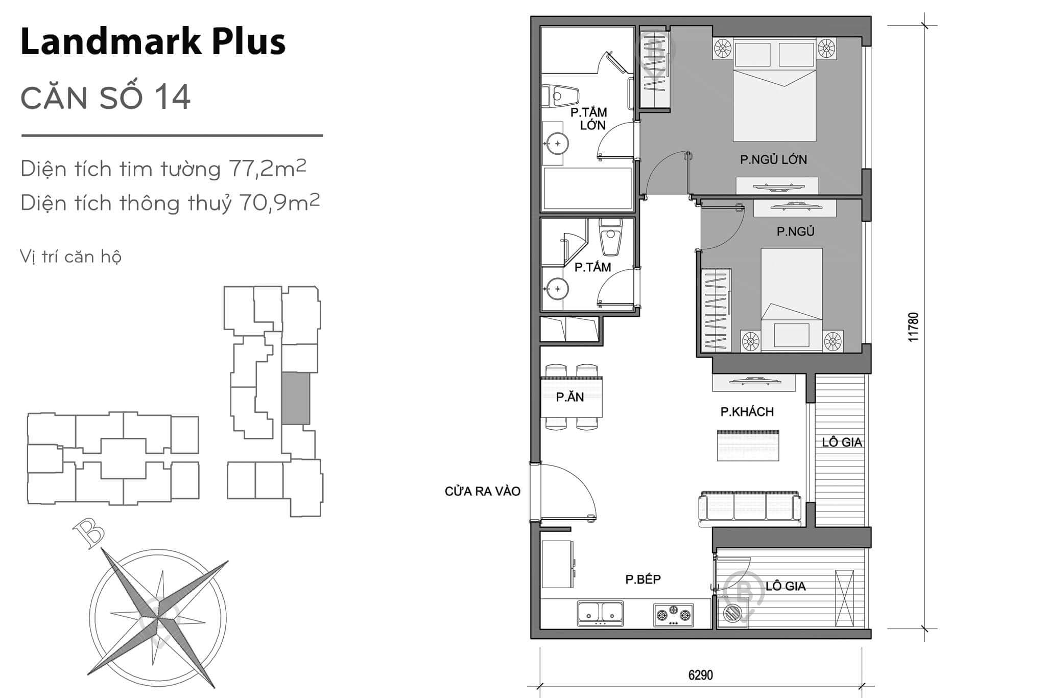 Mặt bằng Landmark Plus Vinhomes Central Park