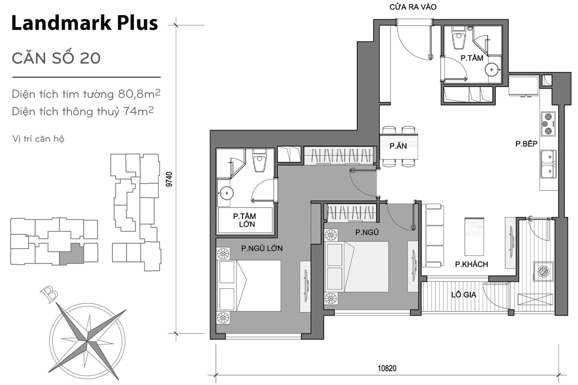 Mặt bằng Landmark Plus Vinhomes Central Park