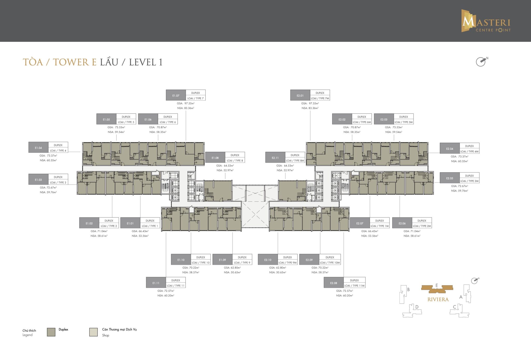 Mặt bằng Duplex Masteri Centre Point