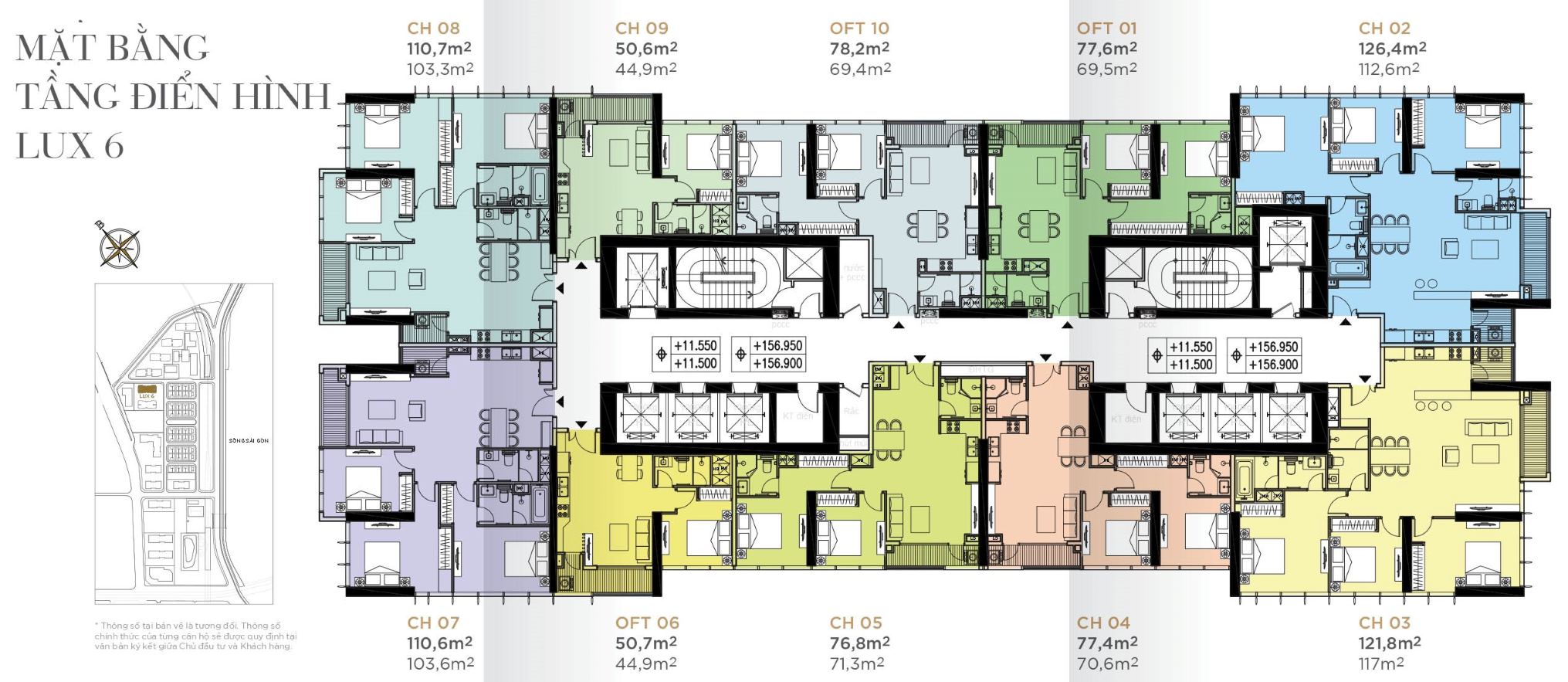 Mặt bằng Lux 6 Vinhomes Golden River