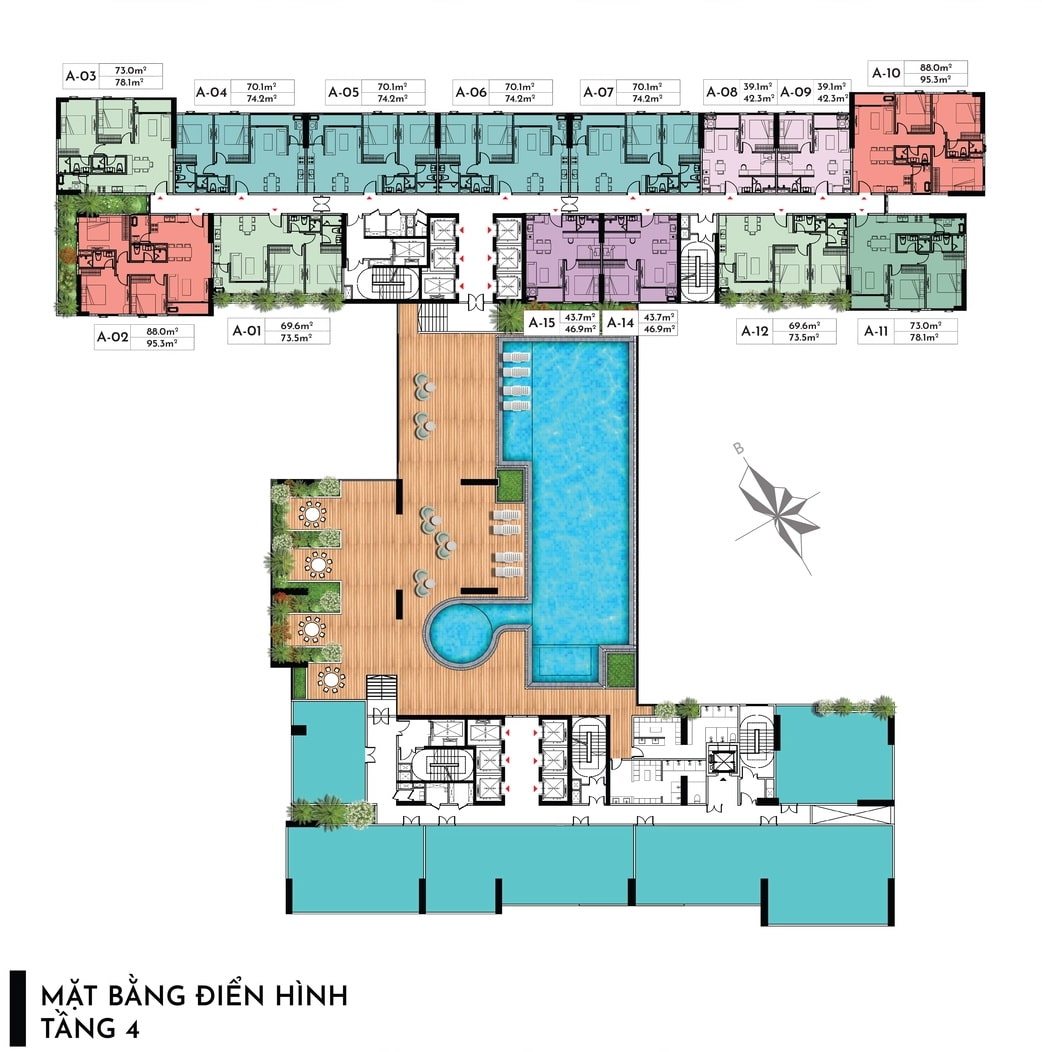 Mặt bằng căn hộ A&T Sky Garden: Layout và thiết kế chi tiết