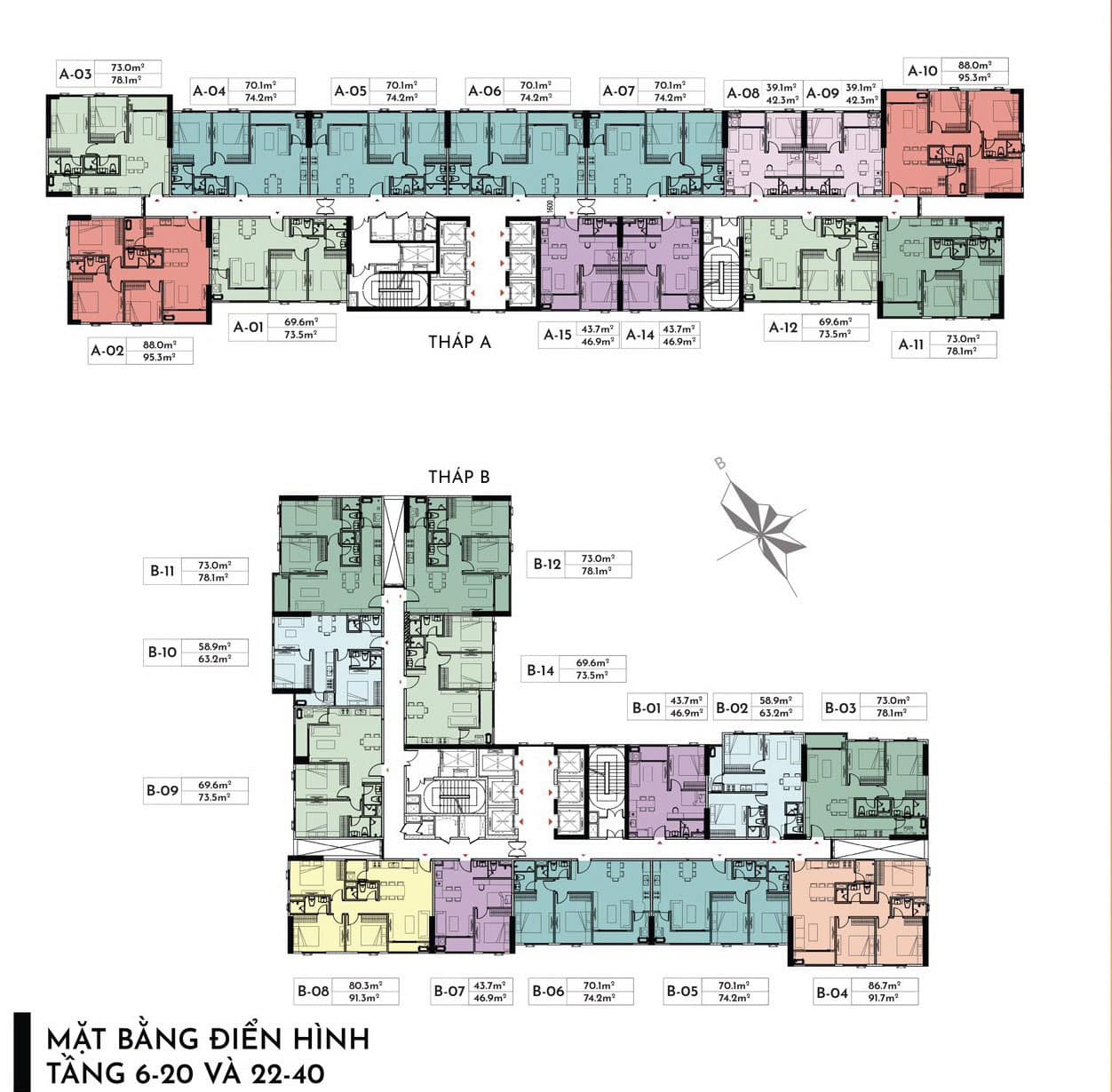 Mặt bằng căn hộ A&T Sky Garden: Layout và thiết kế chi tiết