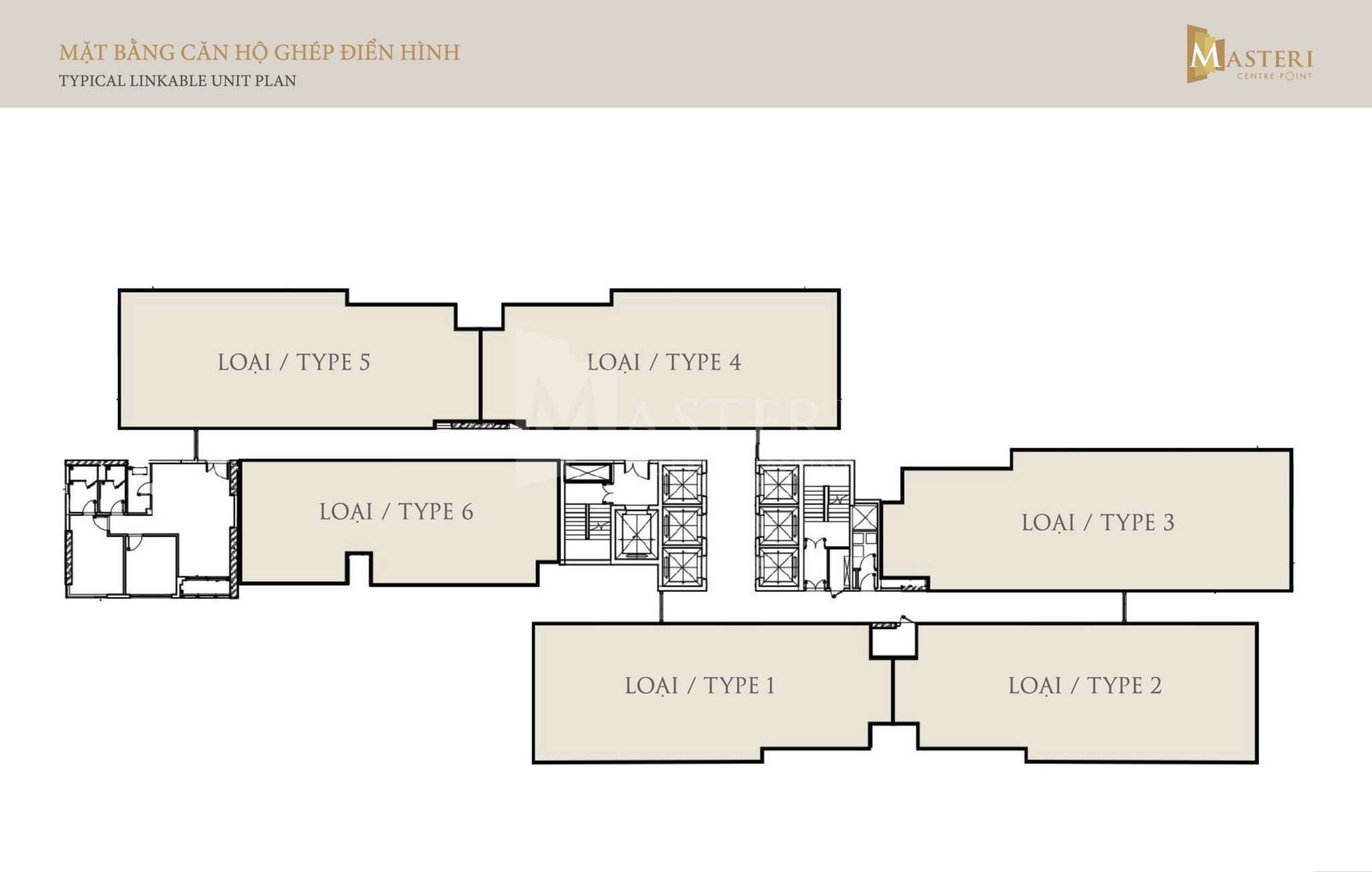 Mặt bằng căn hộ ghép Masteri Centre Point