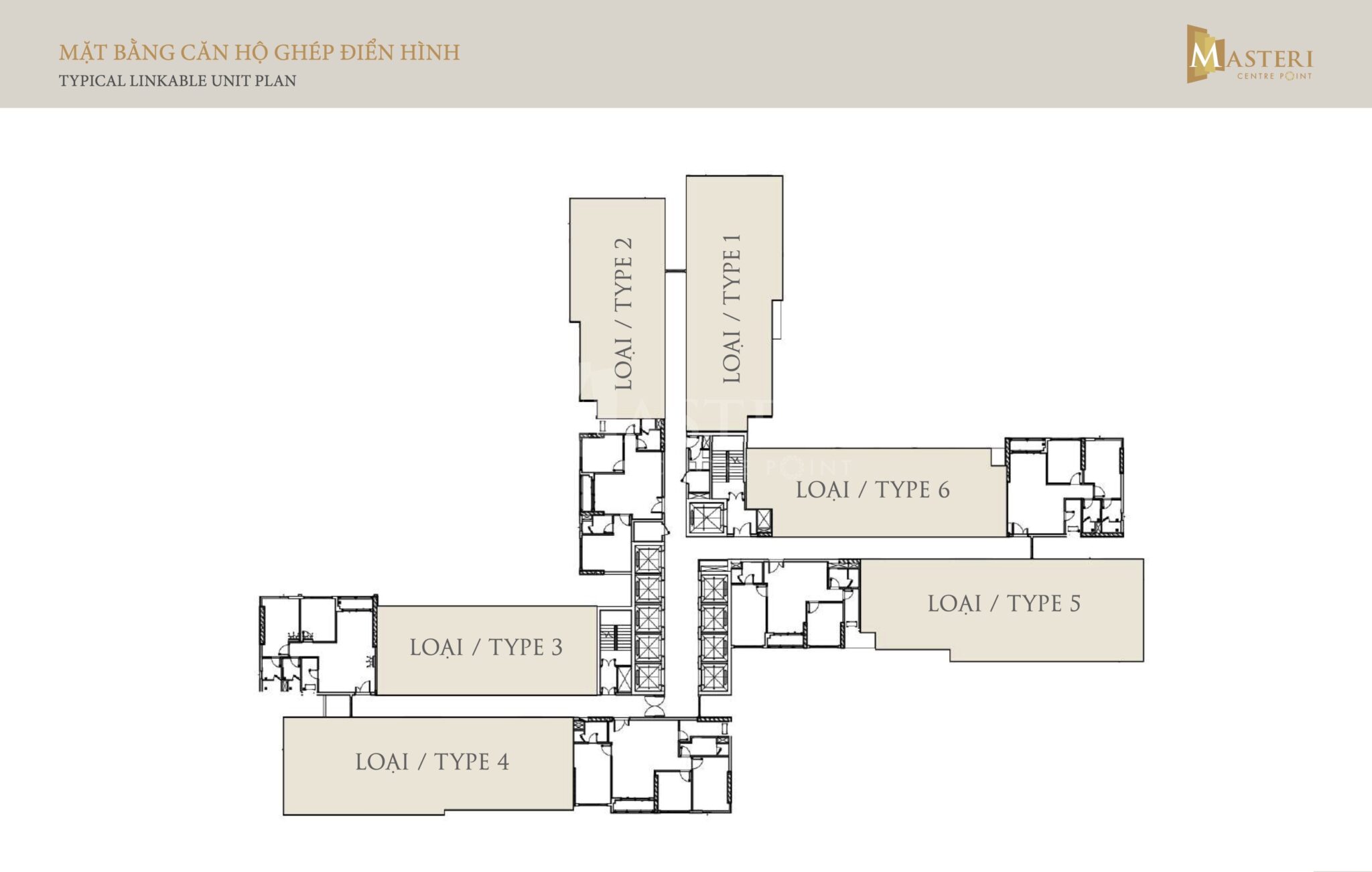 Mặt bằng căn hộ ghép Masteri Centre Point