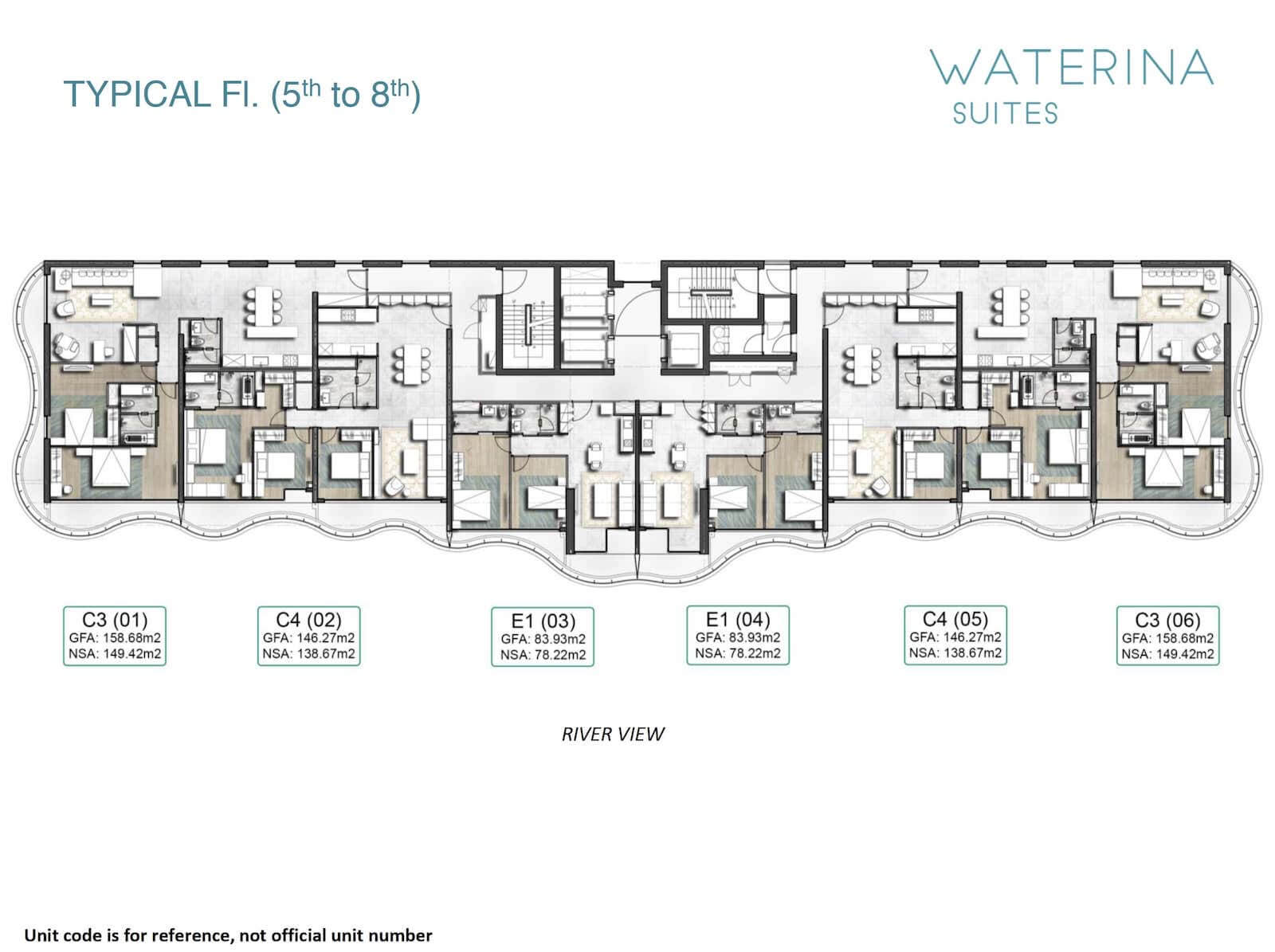 Mặt bằng căn hộ Waterina Suites