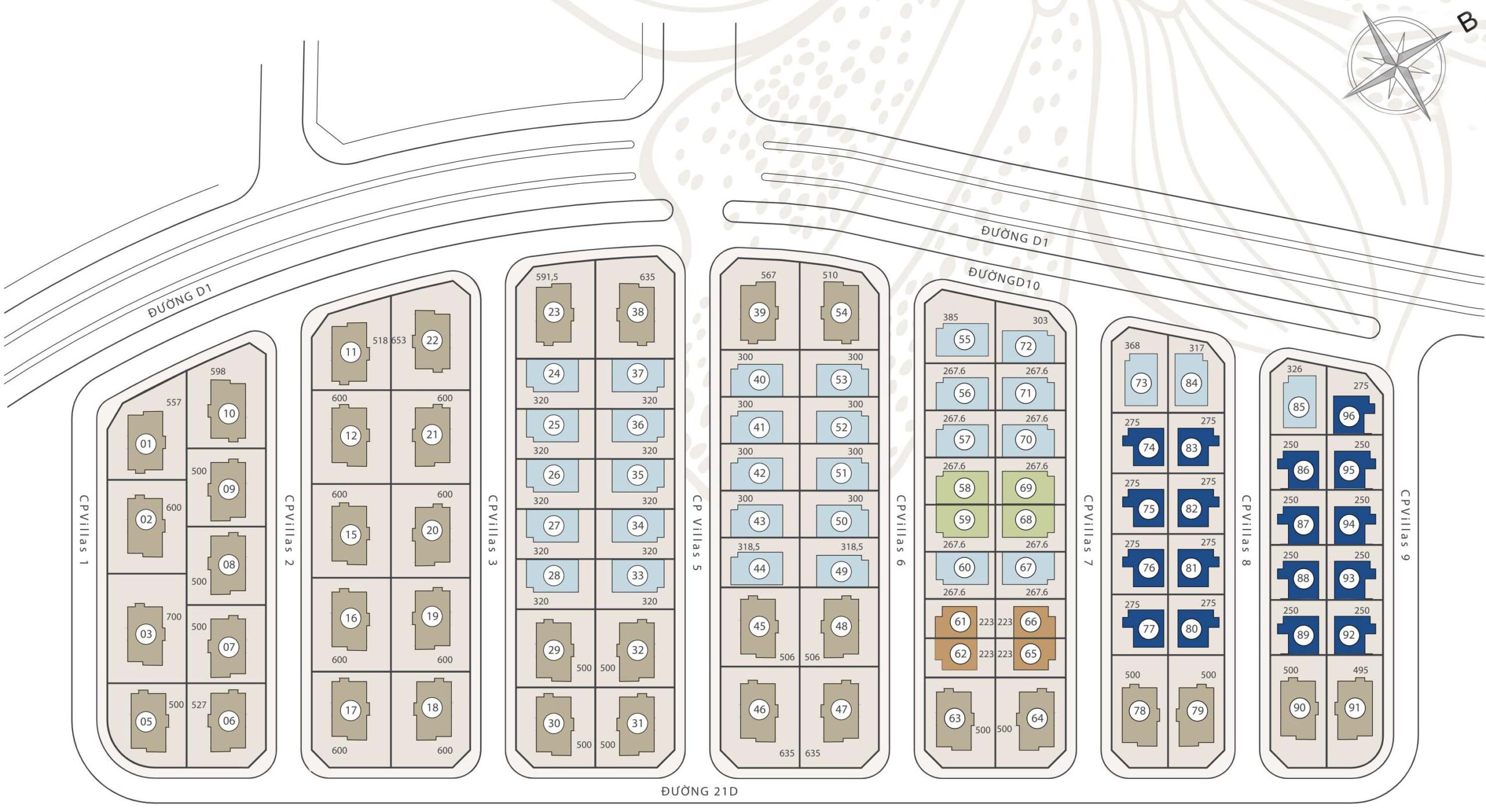 Mặt bằng biệt thự Vinhomes Central Park