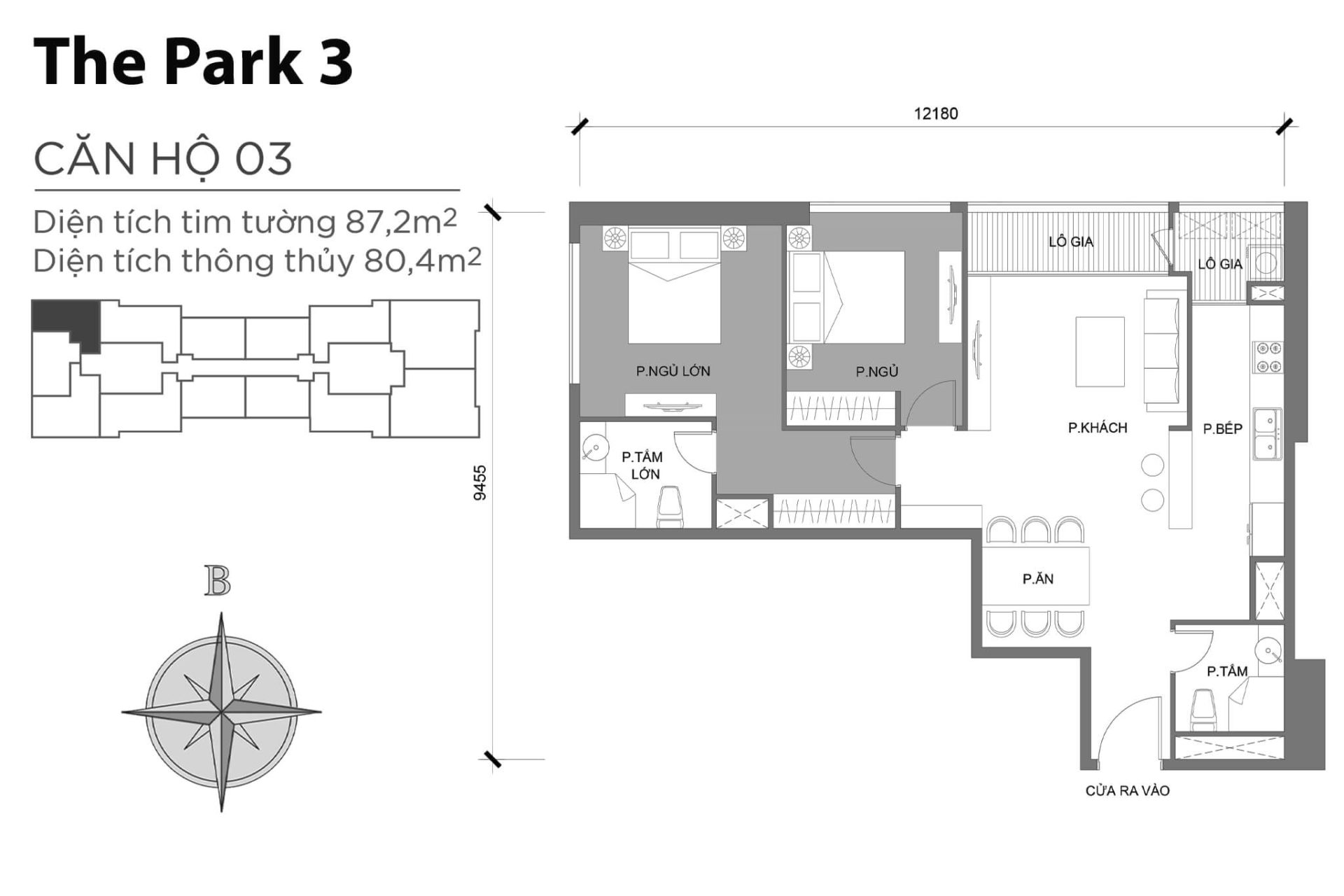 Mặt bằng Park 3 Vinhomes Central Park