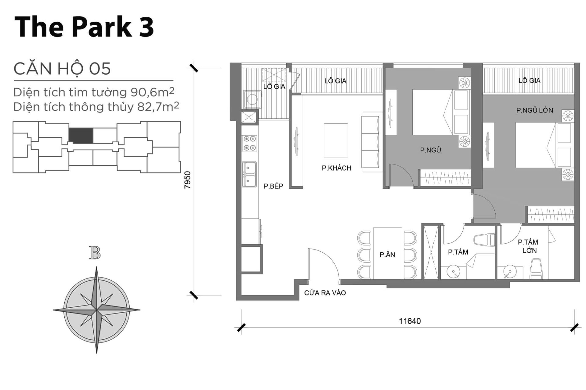 Mặt bằng Park 3 Vinhomes Central Park