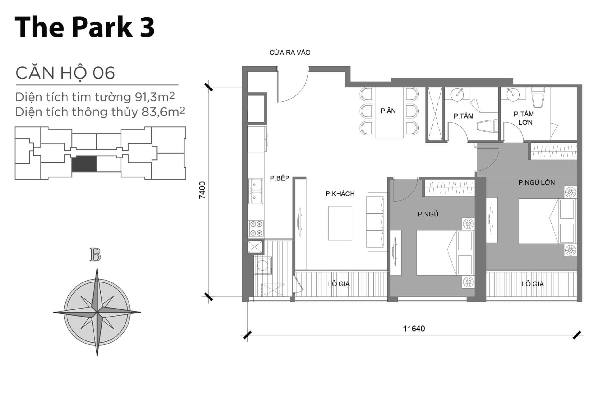 Mặt bằng Park 3 Vinhomes Central Park